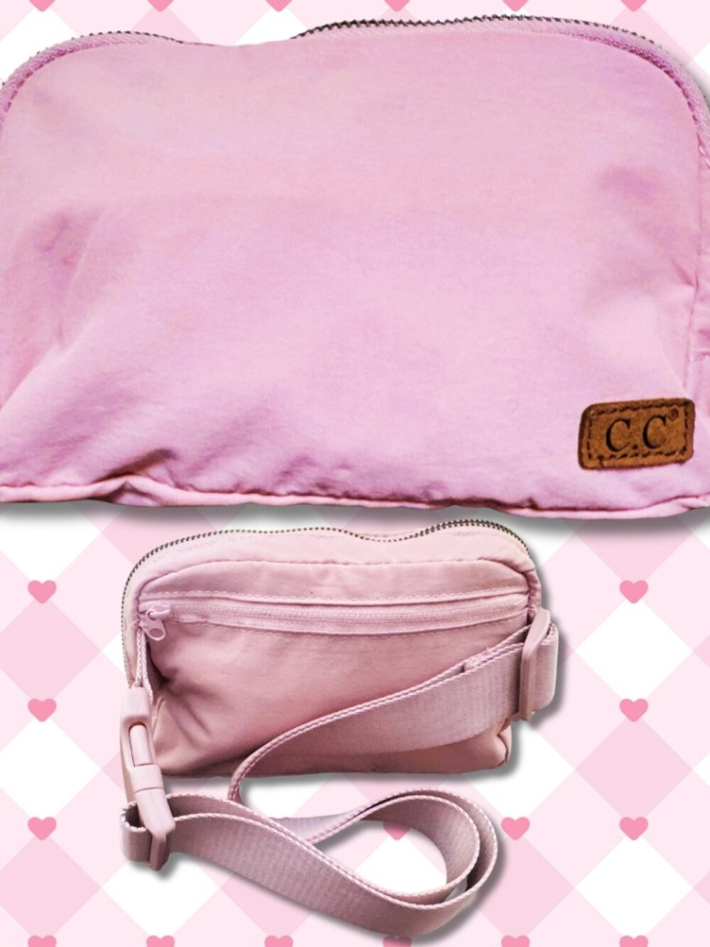C.C Everyday Belt Bag Rose NWOT Water Resistant Nylon Mini Crossbody Fanny Pack